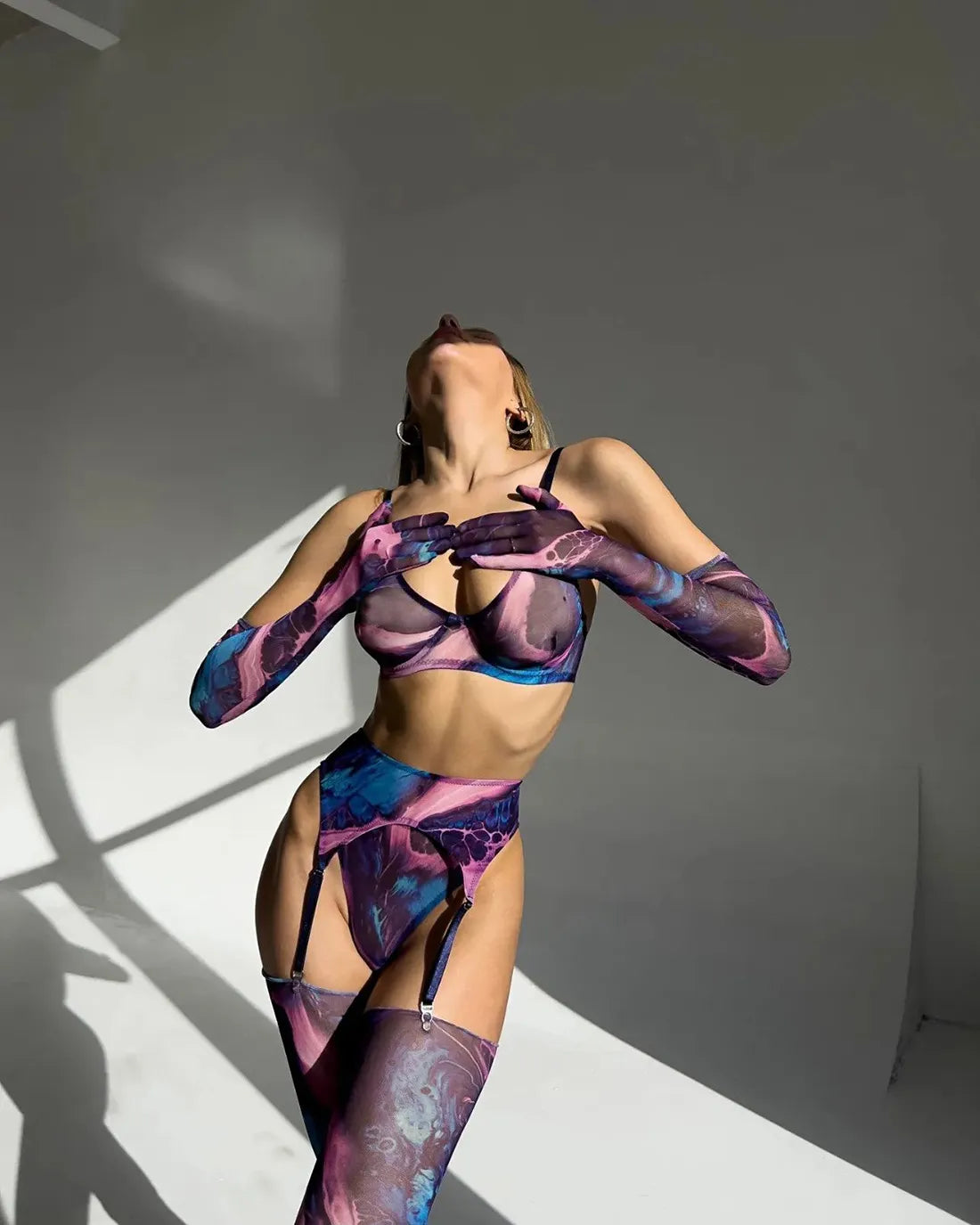 Serena 5-Piece Tie Dye Lingerie Set