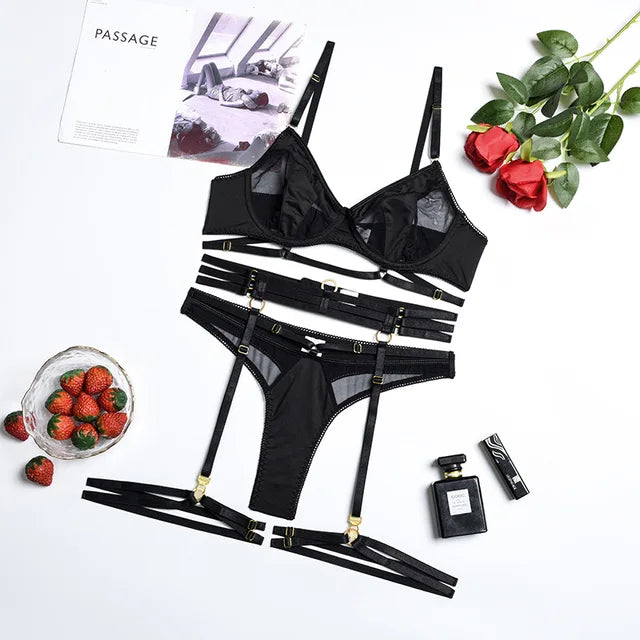 Avelina 3-Piece French Lingerie Set